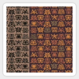 Mid Century Tiki Mask Pattern Colors Sticker